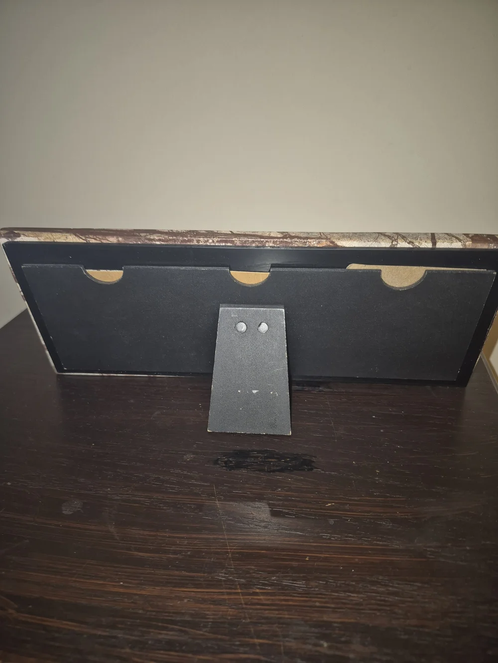 Pier 1 Marble-Effect Triple Frame in Brown and Cream